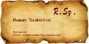 Ruman Szabolcs névjegykártya